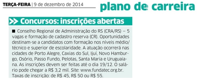 Concurso Público do CRA-RS